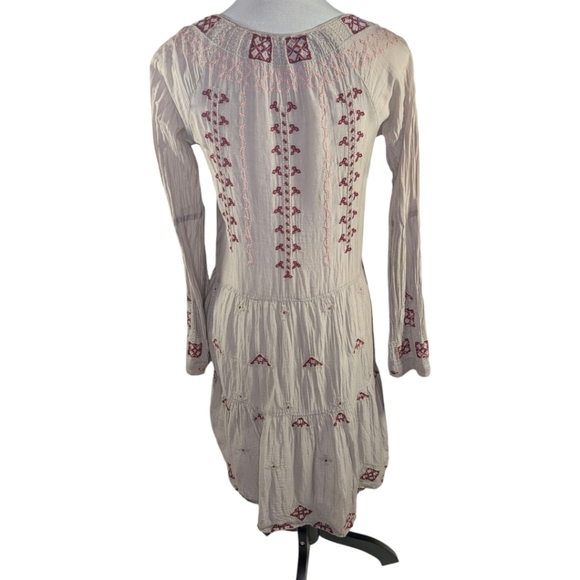 Johnny Was Ava Peasant Tunic Dress Silk Boho Embroidered Small Lagenlook FLAW - Picture 4 of 10